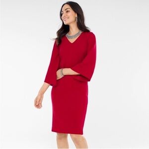 Chico’s Kimono Sleeve Dress Red‎ Size 1 Medium 8 / 10